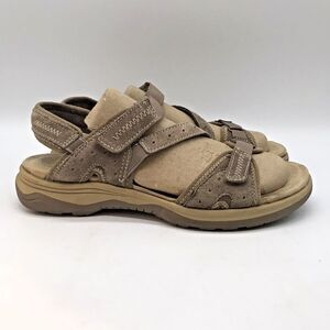 Earth Spirit Gelron Cushion Sandals Women's 8.5 Tan Suede Adjustable Strap Shoe